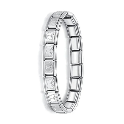 New Women'S Jewelry 9Mm Width Itanlian Elastic Charm Bracelet Fashion Stainless Steel Bangle ST-