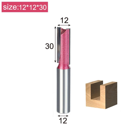 Straight Router Bits 1/2 1/4 Shank Double Flute Plunge Milling Cutter Carbide Tipped Woodworking Trimming Slotting Tool