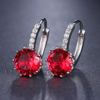 Classic Green AAA Cubic Zirconia Stud Earrings round Crystal Girl Ear Studs for Women Multicolor Fashion Jewelry Brincos AE176