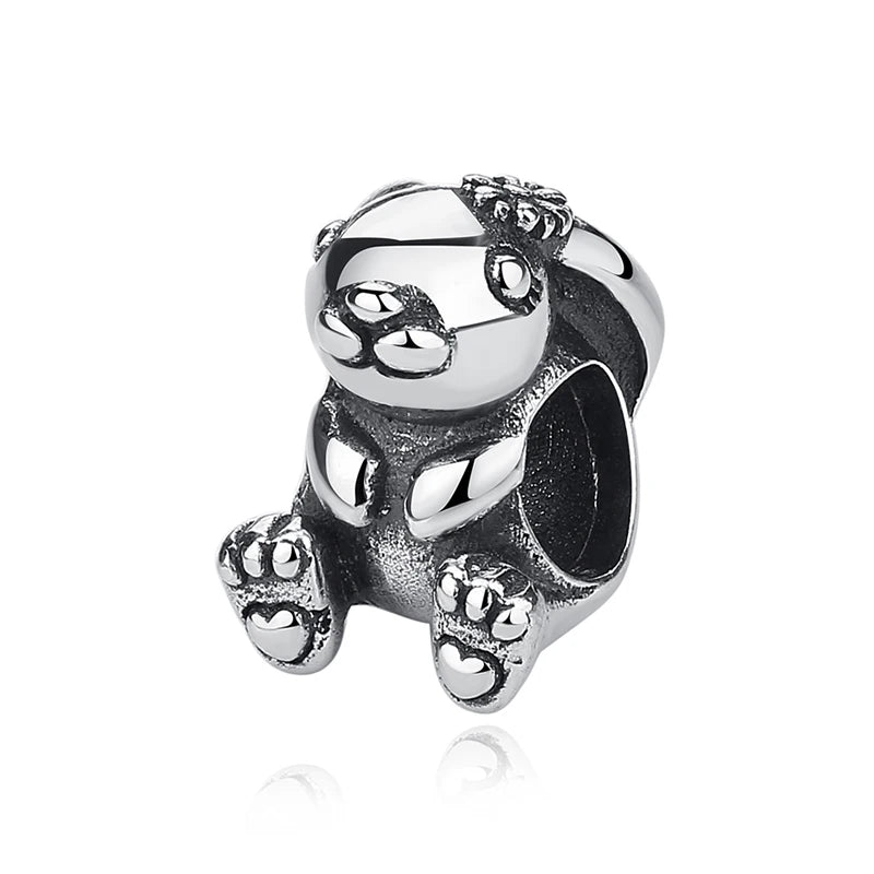 Original 925 Sterling Silver Charm Bead Love Dog Cat Paw Panda Firefly Pendant Charms Fit Bracelets Necklaces Women Jewelry