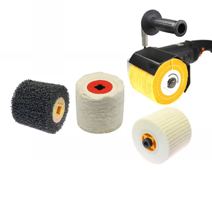120*100*19Mm Non-Woven Nylon Flap Brush Satin Drawing Polishing Deburring Drum Wheel for Stainless Steel