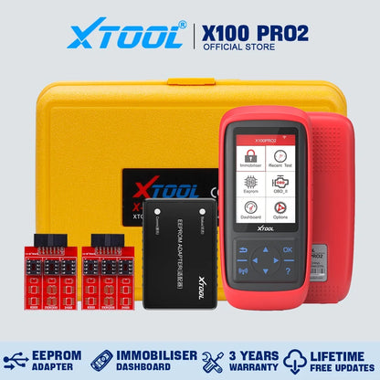 X100 Pro2 OBD2 Automotive Scanner Key Programmer with EEPROM Adapter Code Reader Car Diagnostic Tools Lifetime Free Update