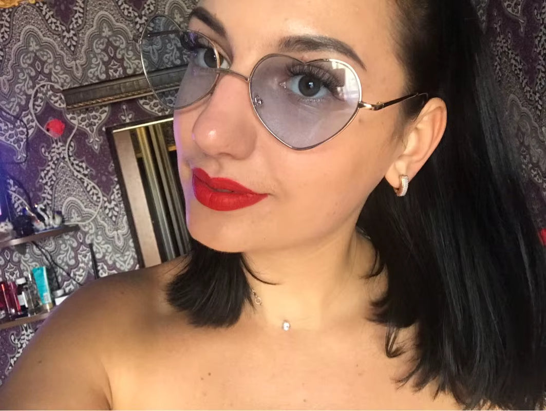 Ladies Heart Shaped Sunglasses Metal Women Brand Designer Fashion Rimless LOVE Clear Ocean Lenses Sun Glasses Oculos UV400