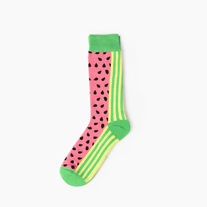 1 Pair Art Socks New Men Women Cotton Socks Couple Funny Socks Flower Bird Long Colorful Socks EUR39-44
