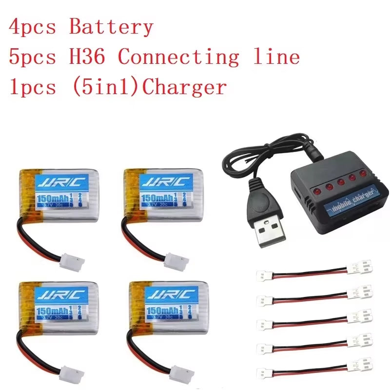 Original JJRC H36 Battery 3.7V 150Mah for JJRC E010 E011 E012 E013 Furibee F36 RC Quadcopter Parts Lipo Battery and Charger