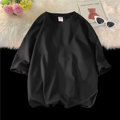 Oversized Summer Short Sleeve Men'S T Shirt New Fashion Solid Loose O-Neck T Shirts Mens Cotton Hip Hop Streetwear Top Tees 5XL
