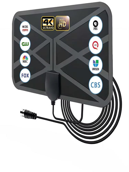 4K TV Antenna Indoor for All Digital TV 30DB High Gain Booster DVB-T/T2 Cable TV Antena 500Miles UHF VHF DTV Antennas Aerial