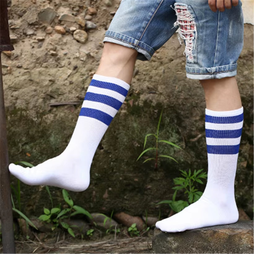 New Men/Women 3 Three Stripes Cotton Socks Retro Old School Hiphop Skate Long Short Meias Harajuku White Black Winter Cool