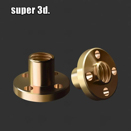 3D Printer Accessoris Copper Trapezoidal Lead Screw Nut T8 Pitch 2Mm for Lead 2/4/8Mm Screw Stepper Motor Rail Screw CNC