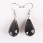 13X22MM Obsidian Clear Quartz Lapis Lazuli Rose Pink Quartz Opal Obsidian Drop Cone Bead Hook Dangle Earrings 1Pair