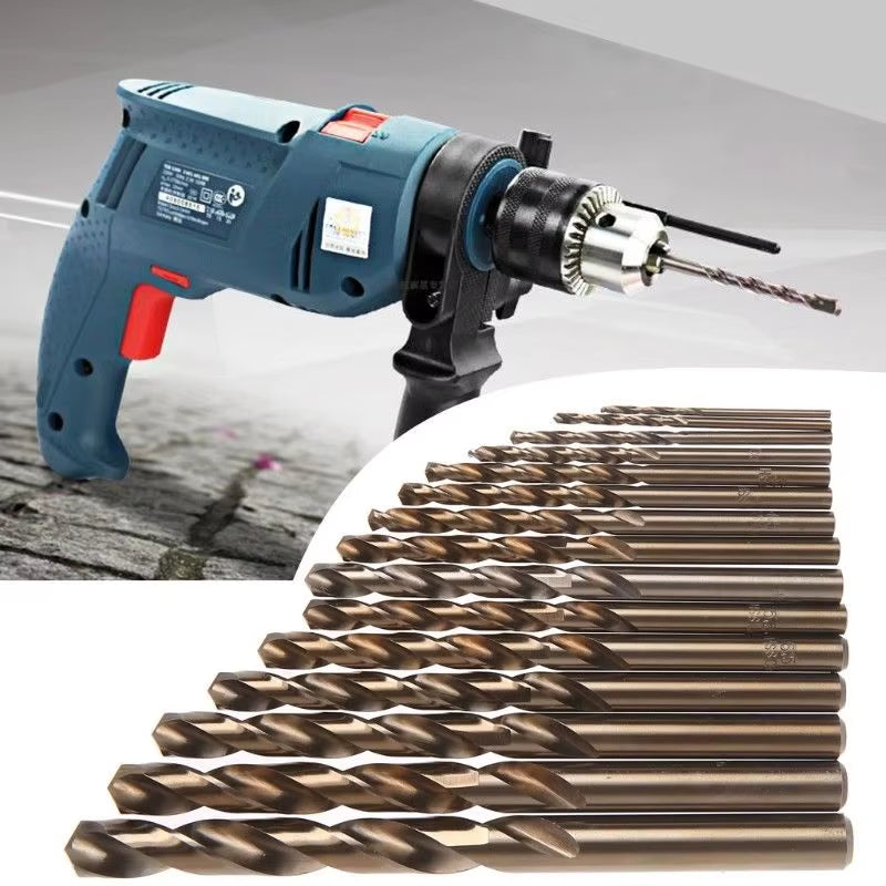15Pcs Cobalt Drill Bits for Metal Wood Working M35 HSS Co Steel Straight Shank 1.5-10Mm Twist Drill Bit Power Tools