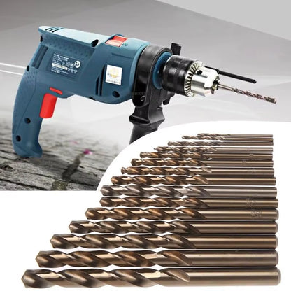15Pcs Cobalt Drill Bits for Metal Wood Working M35 HSS Co Steel Straight Shank 1.5-10Mm Twist Drill Bit Power Tools