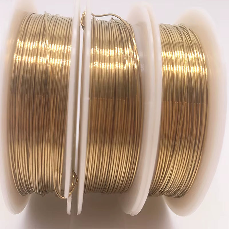 0.2/0.3/0.4/0.5/0.6/0.7/0.8/1.0 Mm Brass Copper Wires Beading Wire for Jewelry Making Gold Colors