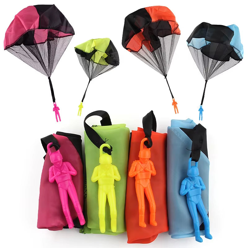 5Set Kids Hand Throwing Parachute Toy for Children'S Educational Parachute with Figure Soldier Outdoor Fun Sports Play Game