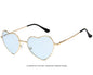 Ladies Heart Shaped Sunglasses Metal Women Brand Designer Fashion Rimless LOVE Clear Ocean Lenses Sun Glasses Oculos UV400