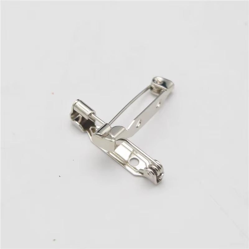10Pcs 2.4Cm Length High Quality Safety Pin Brooch Base Back Bar Badge Holder Brooch Pins DIY Jewelry Finding