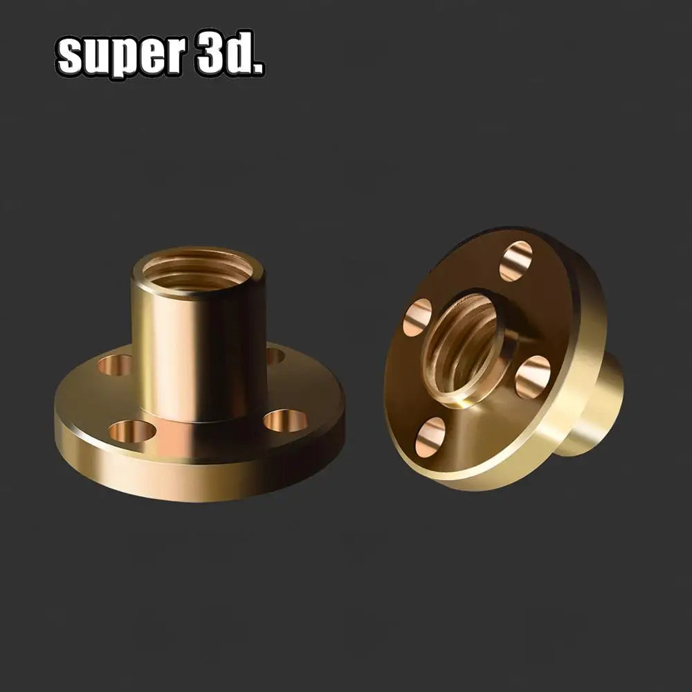 3D Printer Accessoris Copper Trapezoidal Lead Screw Nut T8 Pitch 2Mm for Lead 2/4/8Mm Screw Stepper Motor Rail Screw CNC