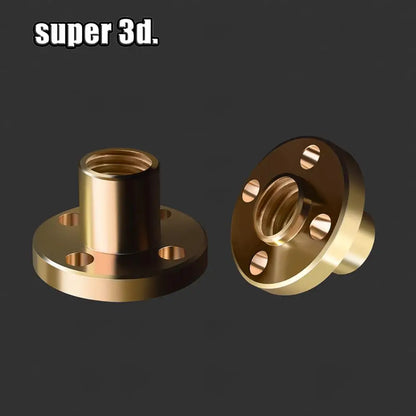 3D Printer Accessoris Copper Trapezoidal Lead Screw Nut T8 Pitch 2Mm for Lead 2/4/8Mm Screw Stepper Motor Rail Screw CNC