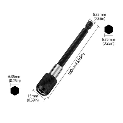 6.35Mm 1/4 Hex Shank Quick Release Electric Drill Magnetic Screwdriver Bit Holder 60Mm