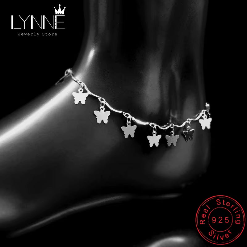 New Arrival Bohemia 925 Sterling Silver Heart Pandent Anklets Bracelets Beach Anklet on Leg Chain for Women&Girl Jewelry Gift
