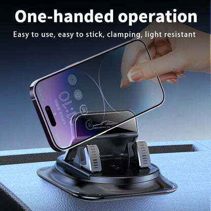 Car Phone Holder with Stable and Anti-Slip Design for Dashboard and Table Use,With Rotatable Landscape and Portrait Adjustment