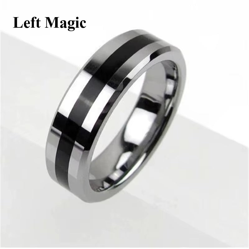 1 Pcs Hot Strong Magnetic Magic Ring Silver and Black Magician Ring Coin Magic Magic Tricks for Magic Show Close up Magic B1024