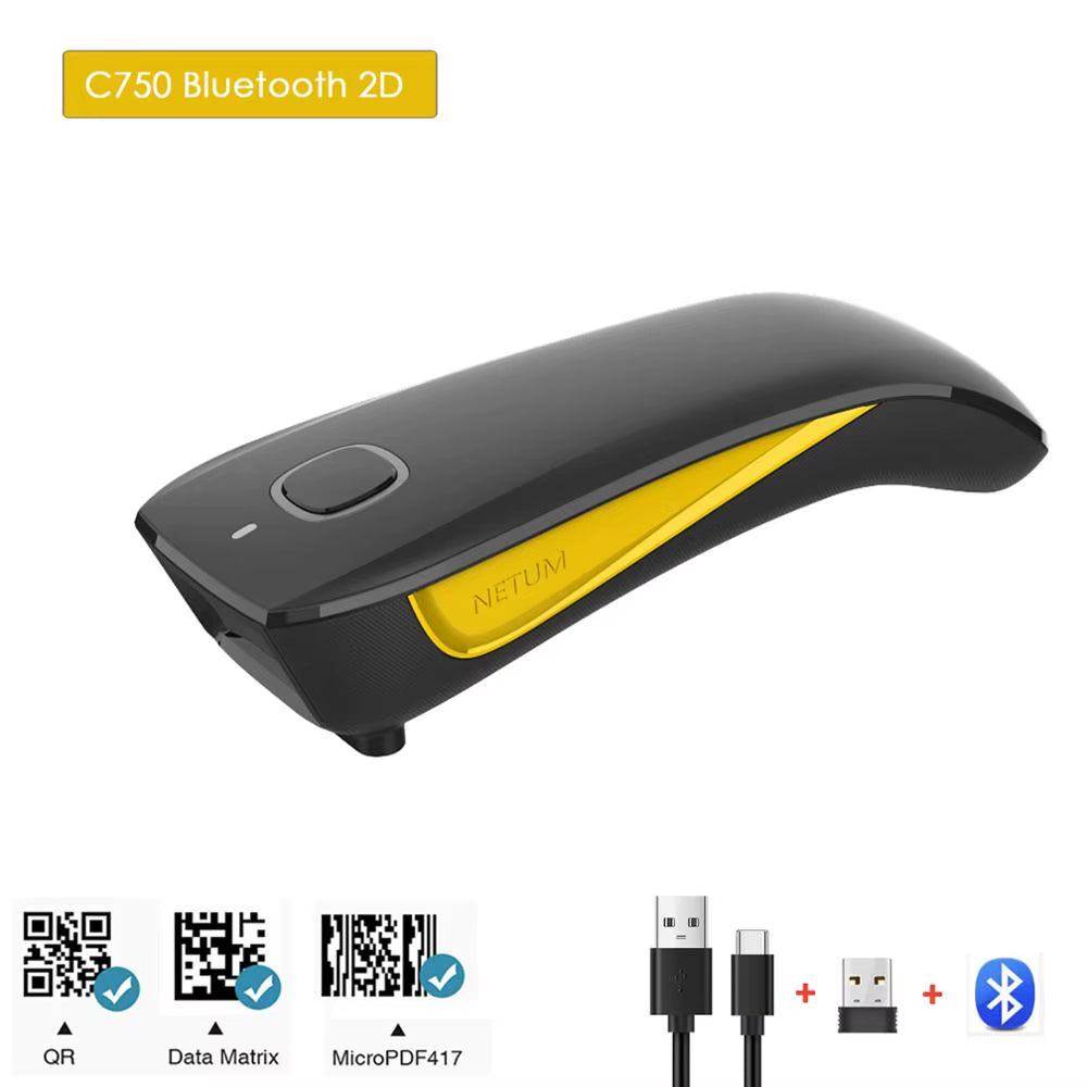 C750 Bluetooth QR 2D Barcode Scanner and C830 Wireless Laser 1D Usb Bar Code Reader for IOS Android Windows Mobile Payment