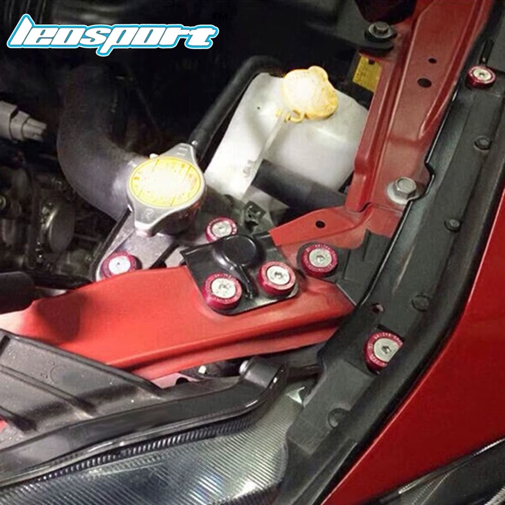 Leosport-10 Pcs/Pack JDM Style Aluminum Fender Washers and Bolt for Honda Civic Integra RSX EK EG DC