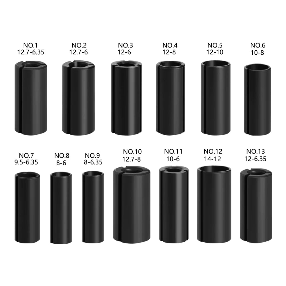 LA VIE 1Pc CNC Router Bit High Precision Adapter Collet Milling Cutter Tool Adapters Holder 6Mm 6.35Mm 8Mm 10Mm 12Mm 12.7Mm 4001