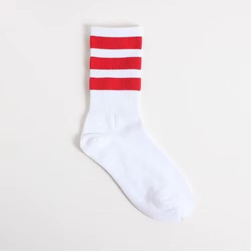New Men/Women 3 Three Stripes Cotton Socks Retro Old School Hiphop Skate Long Short Meias Harajuku White Black Winter Cool