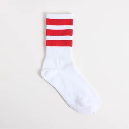 New Men/Women 3 Three Stripes Cotton Socks Retro Old School Hiphop Skate Long Short Meias Harajuku White Black Winter Cool