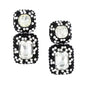 Luxury Blue Crystal Square Dangle Earrings for Women Europe Style Noble Elegant Banquet Party Jewelry Accessories 2024 New