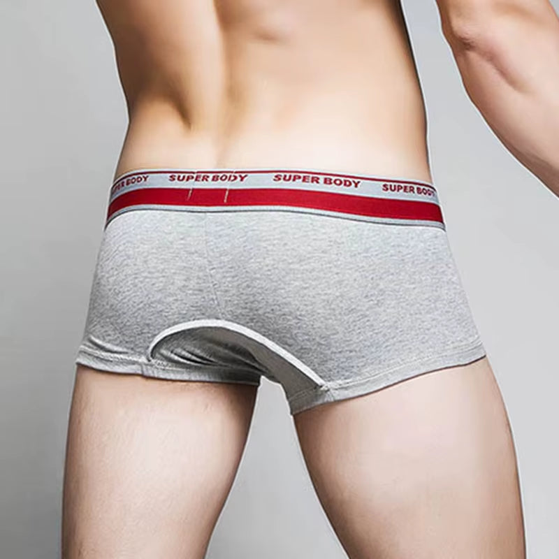 SUPERBODY Brand Men'S Cotton Sexy Underwear Men Boxer Shorts Drawstring Penis Pouch Designed Gay Underwear Boxers for Man