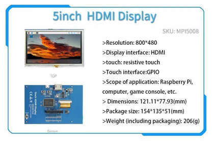 2.4/2.8/3.2/3.5/5/7/10.1 Inch Touch LCD Display Module Support for Raspberry Pi 3B+ 4 B