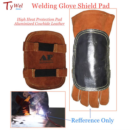 Welding Gloves' Cover High Heat Protection Aluminized & Cowhide Leather anti Flame Stitching Welder Pad