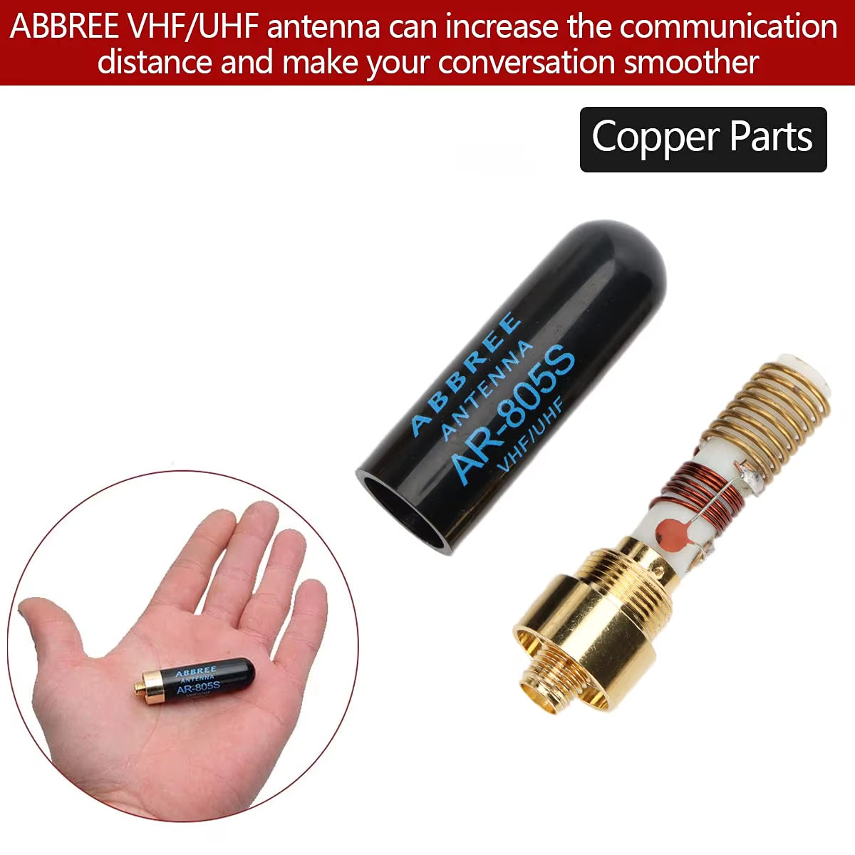 Mini Walkie Talkie Antenna AR-805S SMA- Female Dual Band High Gain Antenna for Baofeng BF-888S UV-5R UV-21 PRO Ham Radio