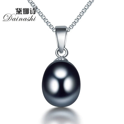 Natural Freshwater Pearl Pendant Necklace Women Simple Fashion 925Sterling Silver High Jewelry Gift for Mother Hot Sale