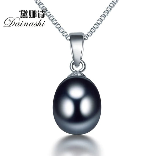 Natural Freshwater Pearl Pendant Necklace Women Simple Fashion 925Sterling Silver High Jewelry Gift for Mother Hot Sale