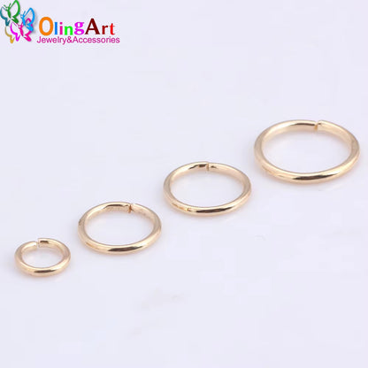 KC Gold Jump Ring 6Mm/9Mm/10Mm/12Mm Link Loop Mixed Size DIY Jewelry Making Connector Wire Diameter 1.0MM