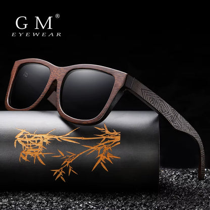 Natural Bamboo Wooden Sunglasses Handmade Polarized Glasses Mirror Coating Lenses Eyewear with Gift Box