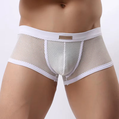 Underwear Men'S Boxers Breathable Mesh Hollow Boxer Shorts Sexy Underwear Panties Transparent Men Boxers B1150
