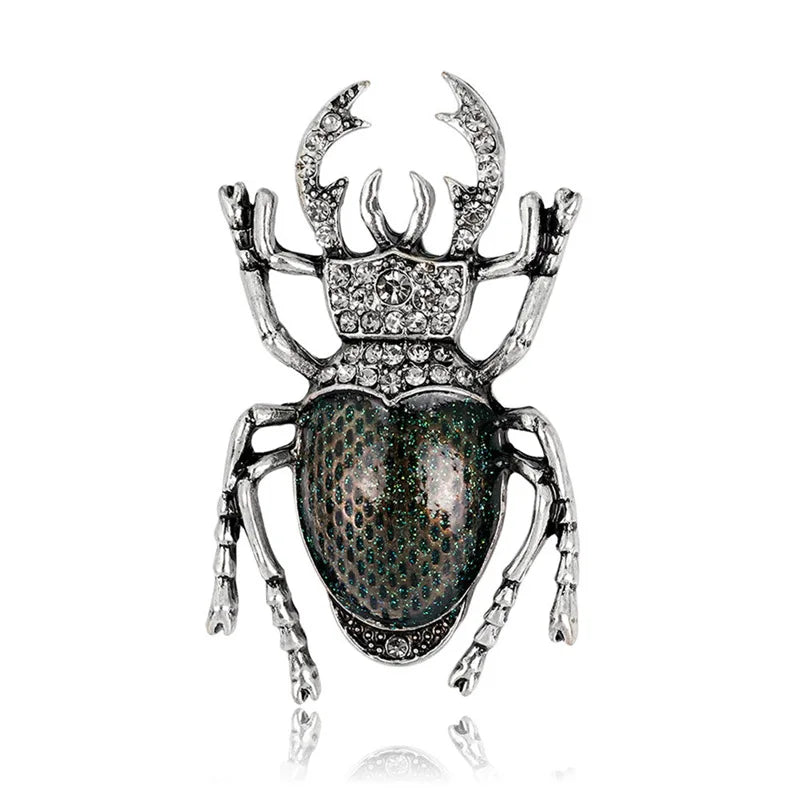 New Vintage Jewelry Beetle Brooches for Women Kids Enamel Green Purple Animal Insects Brooch Jewelry