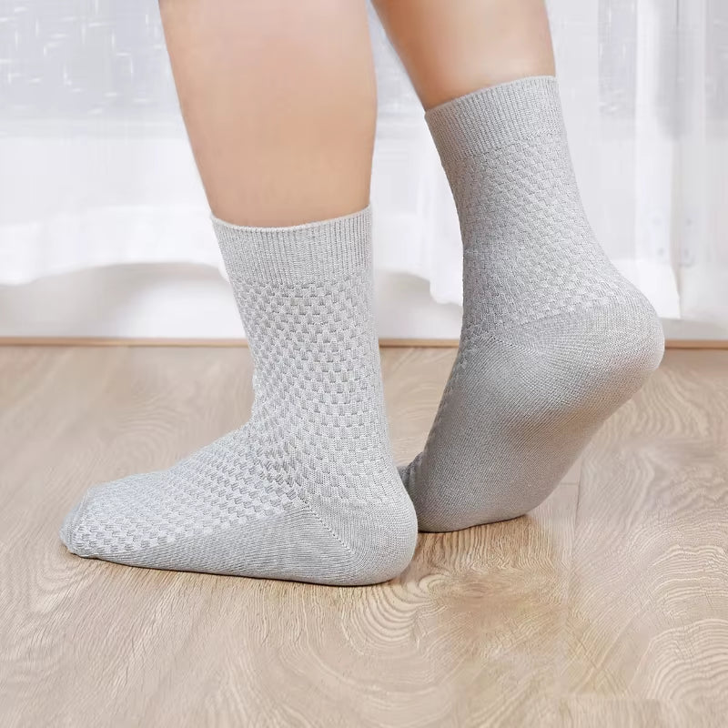 10 Pairs High Quality Bamboo Fiber Men'S Socks Business Breathable Deodorant Compression Socks Men Long Big Size EUR 38-46