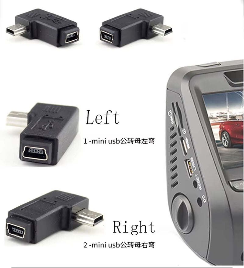 90 Degree Left & Right Angled Mini USB 5Pin Female to Micro USB Male Data Sync Adapter Plug Micro USB to Mini USB Connector