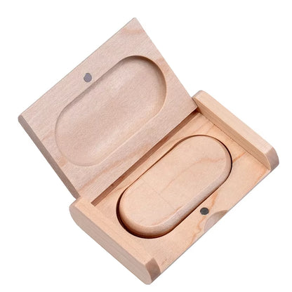 1PCS Free LOGO Wooden + Box USB 2.0 Pen Drive 4GB 16GB 32GB 64GB Flash Drive Memory Stick Wedding Photography Gift U Disk