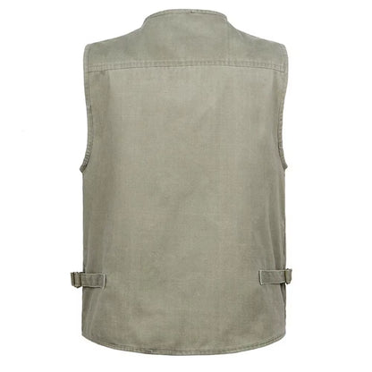 8XL 9XL 10XL New Male Casual Summer Big Size Cotton Sleeveless Vest with Many 16 Pockets Men Multi Pocket Photograph Waistcoat