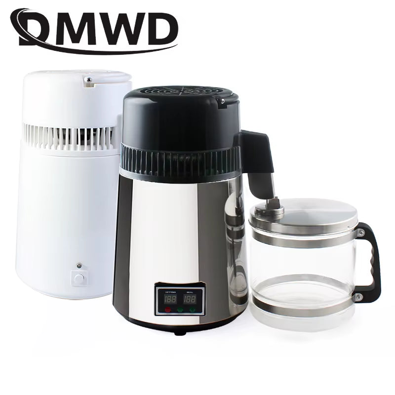 Pure Water Distiller 4L Dental Distilled Water Machine Filter Stainless Steel Electric Distillation Purifier Jug 110V 220V