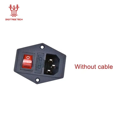 3D Printer Parts 10A 250V Power Switch AC Power Outlet with Red Triple Rocker Switch Fused Module Plug for 3D Printer