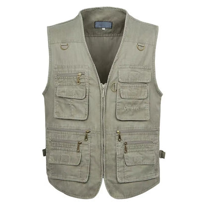 8XL 9XL 10XL New Male Casual Summer Big Size Cotton Sleeveless Vest with Many 16 Pockets Men Multi Pocket Photograph Waistcoat