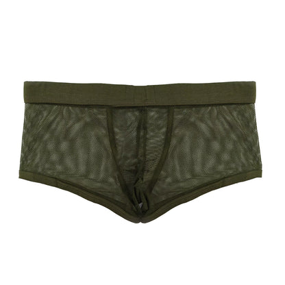 Boxers Men Mesh Sheer Underwear Sexy Man Transparent Boxer Shorts Underpants Trunks Cueca Panties See-Through Bottoms